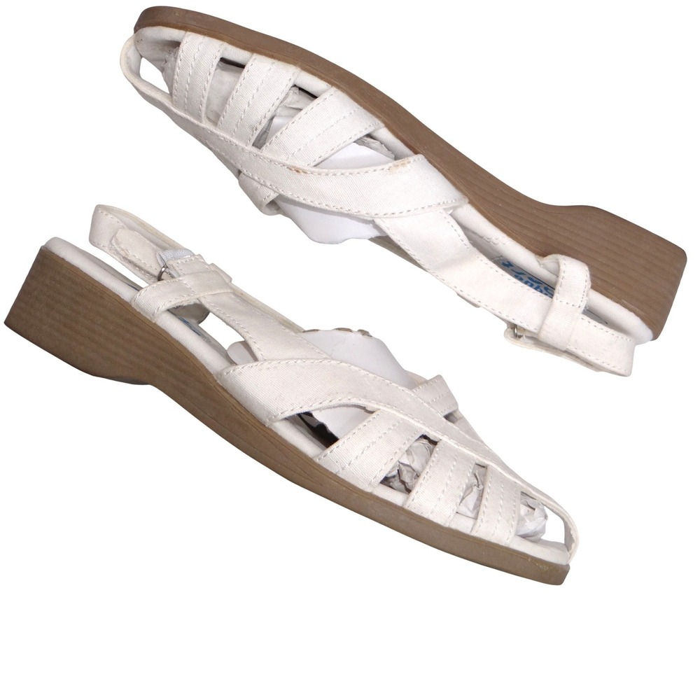 Classique Sport Women's White Strappy‎ Wedge Sandals Size 7M
